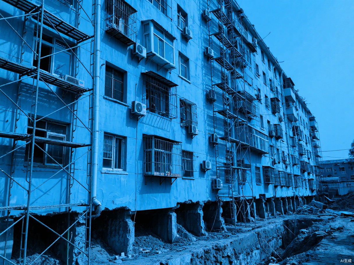 老旧住宅地基基础加固工程现场